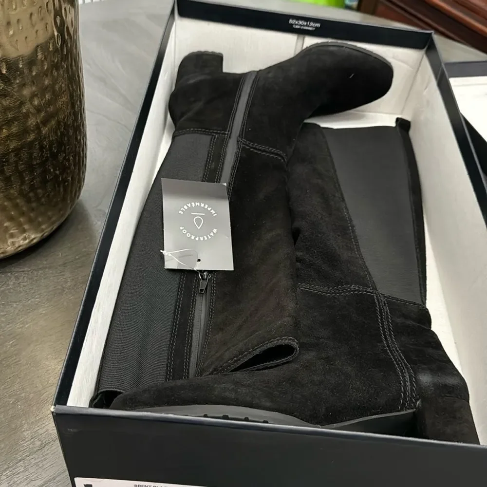 NATURALIZER Brent High Shaft Boots Women's Shoes In Black Suede